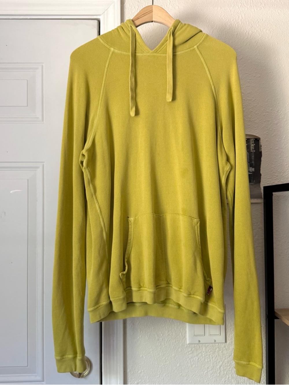 FREECITY neon lime green yellow modal cotton terry hoodie sweater